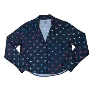 PINK Victoria's Secret Rainbow Logo Flannel Pajama Top